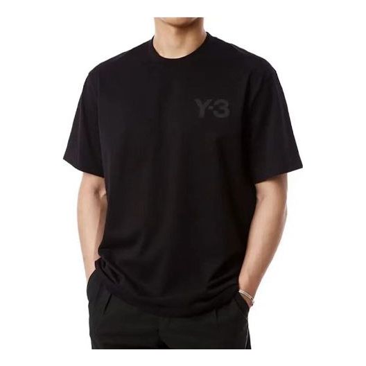 Men's Y-3 Solid Color Casual Short Sleeve Black FN3358