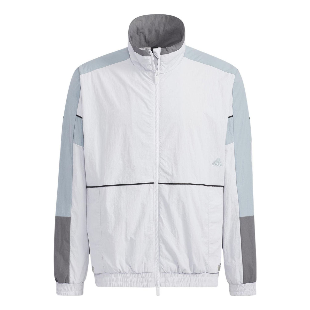 adidas Contrasting Colors Stand Collar Zipper Sports Jacket Gray HD0078