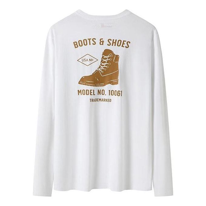 Timberland Shoe Logo Long Sleeves T-Shirt 'White Yellow' A29FC-100