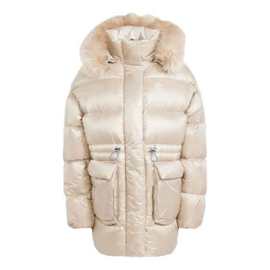 (WMNS) adidas originals Puffed Long Fur Jacket 'Beige' IR7116