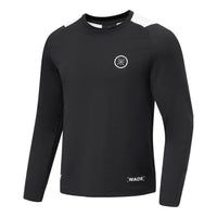 Li-Ning Way Of Wade Logo Warm Fleece Long Sleeve T-shirt 'Black White' ATLT109-1