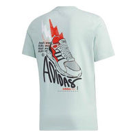 adidas neo Cartoon Printing Round Neck Casual Sports Short Sleeve Green GJ8888