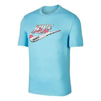 Nike Logo Big Logo Sports Short Sleeve Blue BQ0703-486