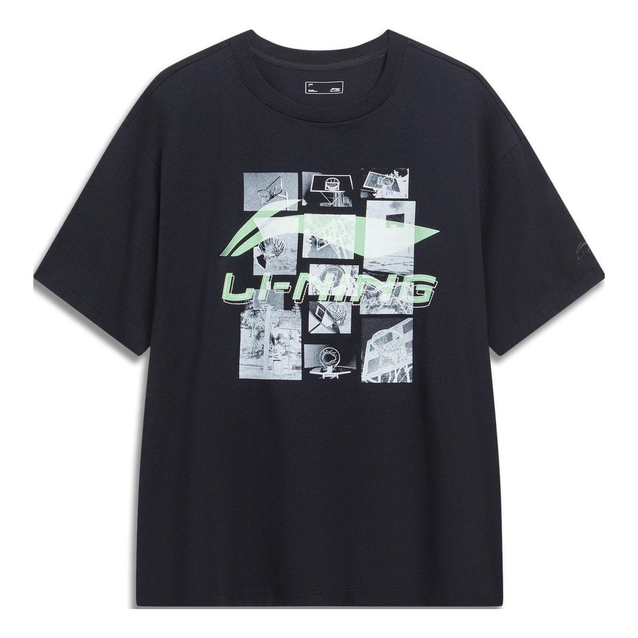 Li-Ning Hoops Photo Graphic T-shirt 'Black' AHST725-1
