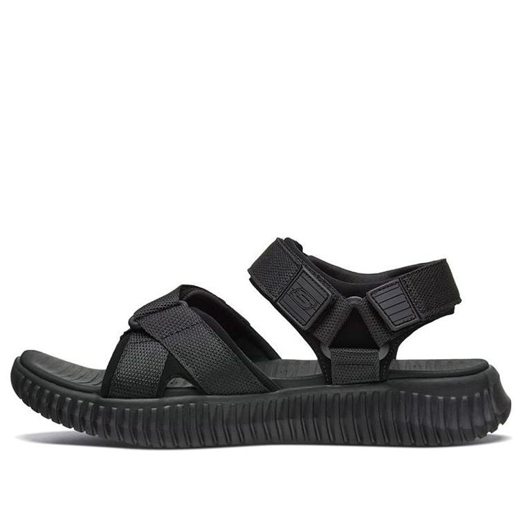 Skechers Elite Flex Velcro Sports Black Sandals 51722-BBK
