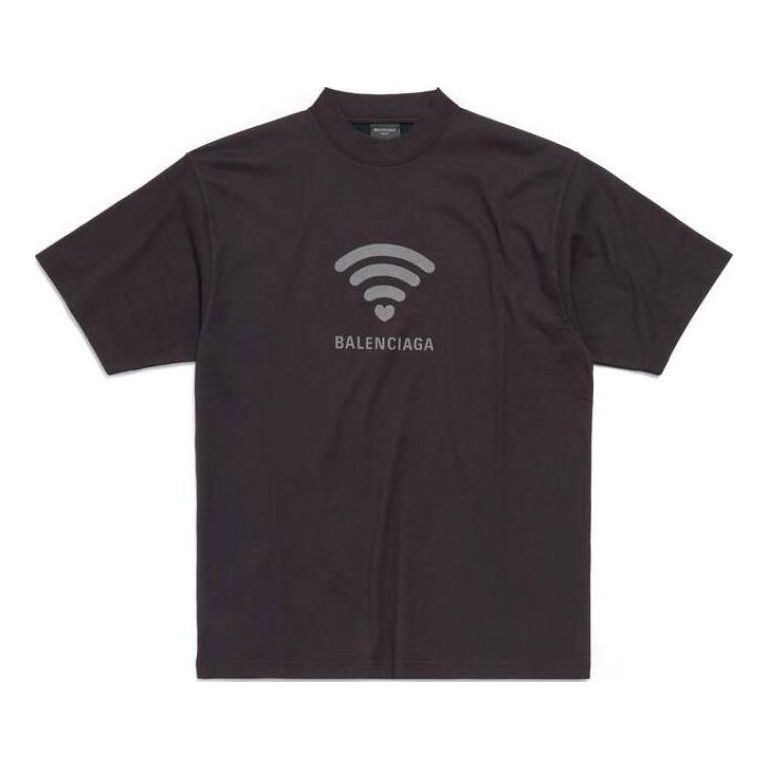 (WMNS) Balenciaga Lo_ve T-shirt 'Black Grey' 764235TQVK21576