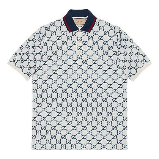 Gucci GG Stretch Cotton Polo 'White Blue Cotton' 598956-XJB0U-9064