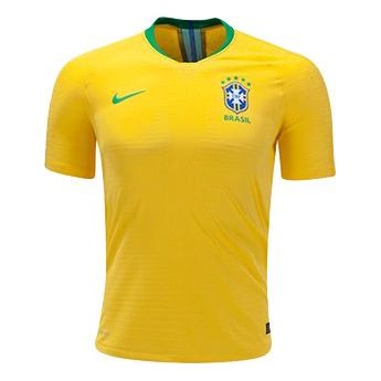 Nike 2018-2019 Brazil Home Nike Vapor Match Men's Football Shirt Yellow 893858-749