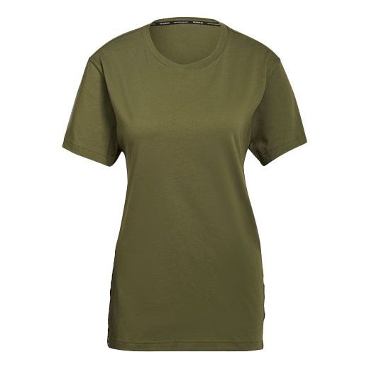 (WMNS) adidas Training Sports Forked Short Sleeve Green GK6255