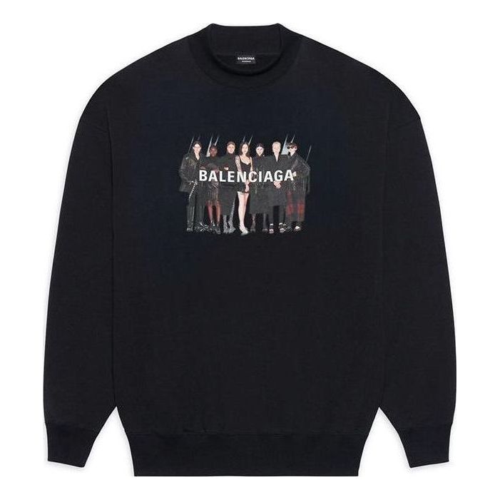 Balenciaga Real Balenciaga Crewneck Sweatshirt 'Black' 652981TIVA21000
