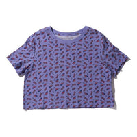 (WMNS) Nike Sportwear Full Print Round Neck Short Sleeve Purple CU9698-569