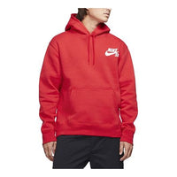 Nike SB Skateboard Icon Skateboard Hooded Long Sleeve Logo Pullover Sweatshirt Men's University Red CW7065-657