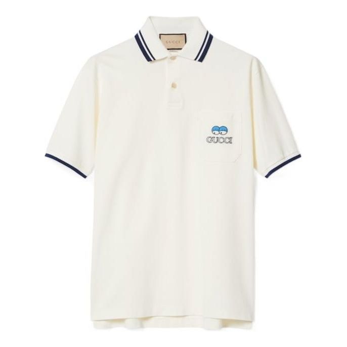 Gucci Cotton Piquet Polo T-Shirt With Embroidery 'Off white' 782696-XJGH3-9733