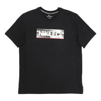 Nike F.C. Logo Printing Soccer/Football Sports Round Neck Short Sleeve Black DH7445-010