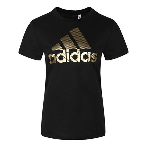 (WMNS) adidas Alphabet logo Short Sleeve Black DV3025