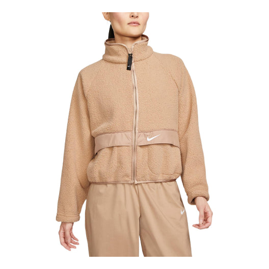 (WMNS) AS W Nike Sportswear ESSNTL SHRPA JKT Jacket HEMP DO7761-200