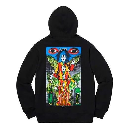 Supreme x Gilbert x George Life Hooded Sweatshirt 'Black Multi-Color' SUP-SS19-537
