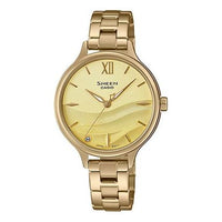 CASIO SEAWAVE Subject Fashion 3d Minimalistic Watch Sapphire Crystal Gradient Gold SHE-4550G-9AUPR