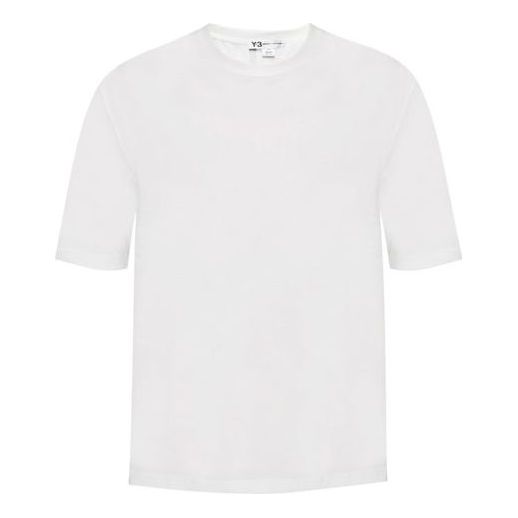 Men's Y-3 Stripe Alphabet Short Sleeve White T-Shirt DY7218