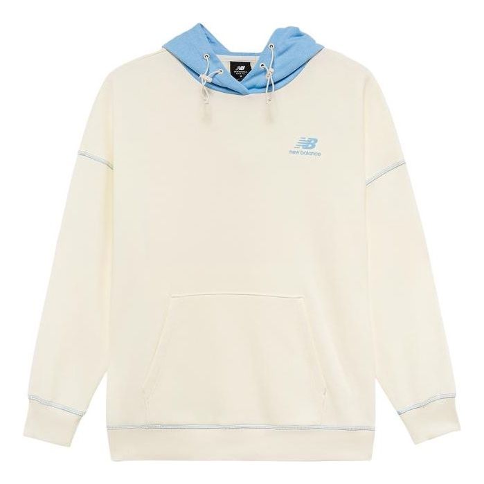 (WMNS) New Balance Lifestyle Fashion Hoodie 'White Blue' AWT23342-CIC