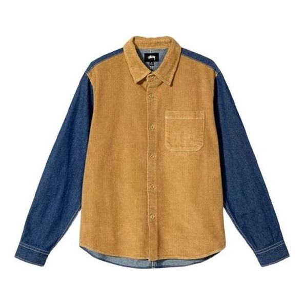 Stussy Corduroy Denim Mix Shirt 'Brown Blue' 1110126