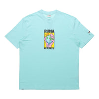 PUMA Environmental Friendly Subject Printing Short Sleeve Blue 599181-33