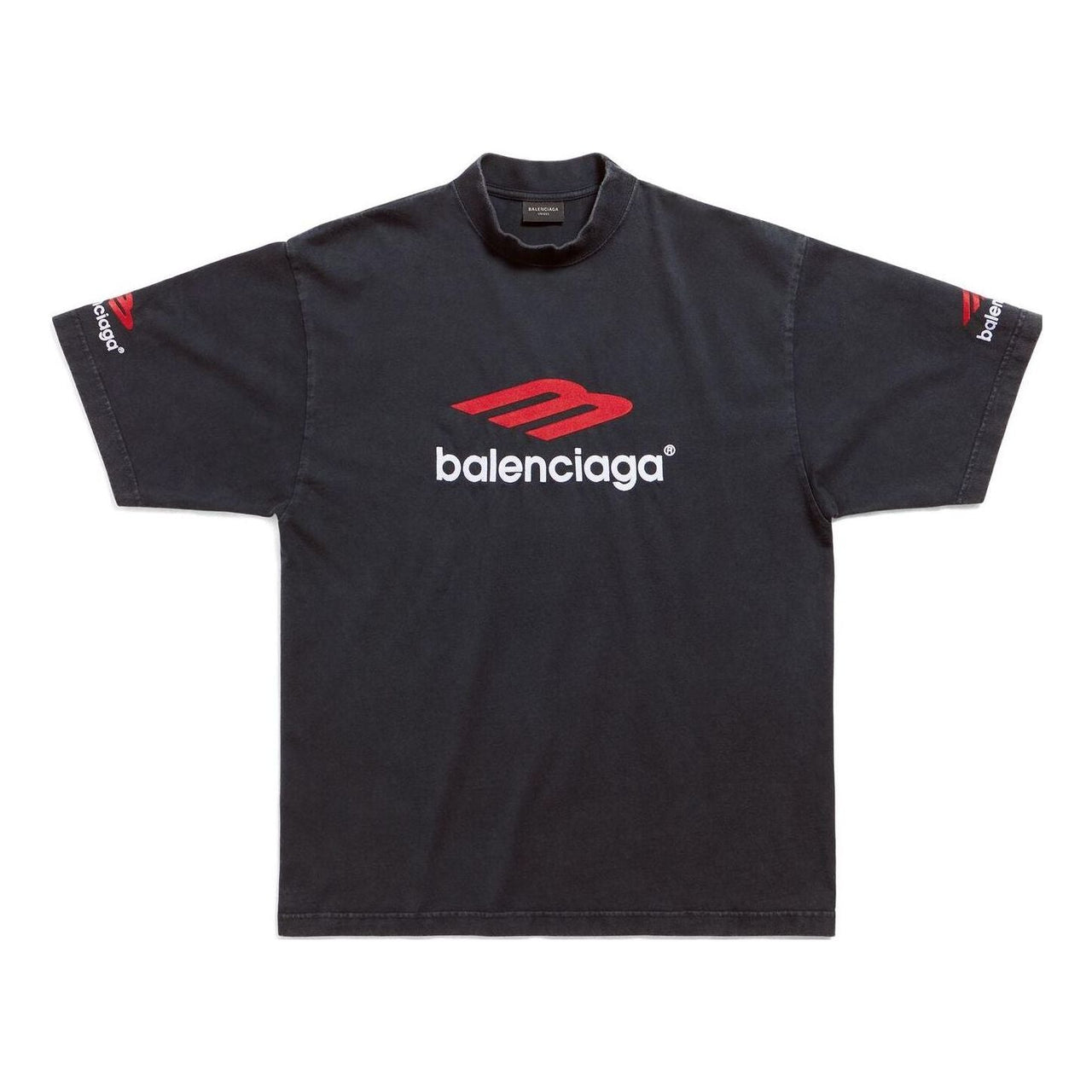 Balenciaga 3b Sports Icon T-shirt 'Black Red White' 764235TPVD71470