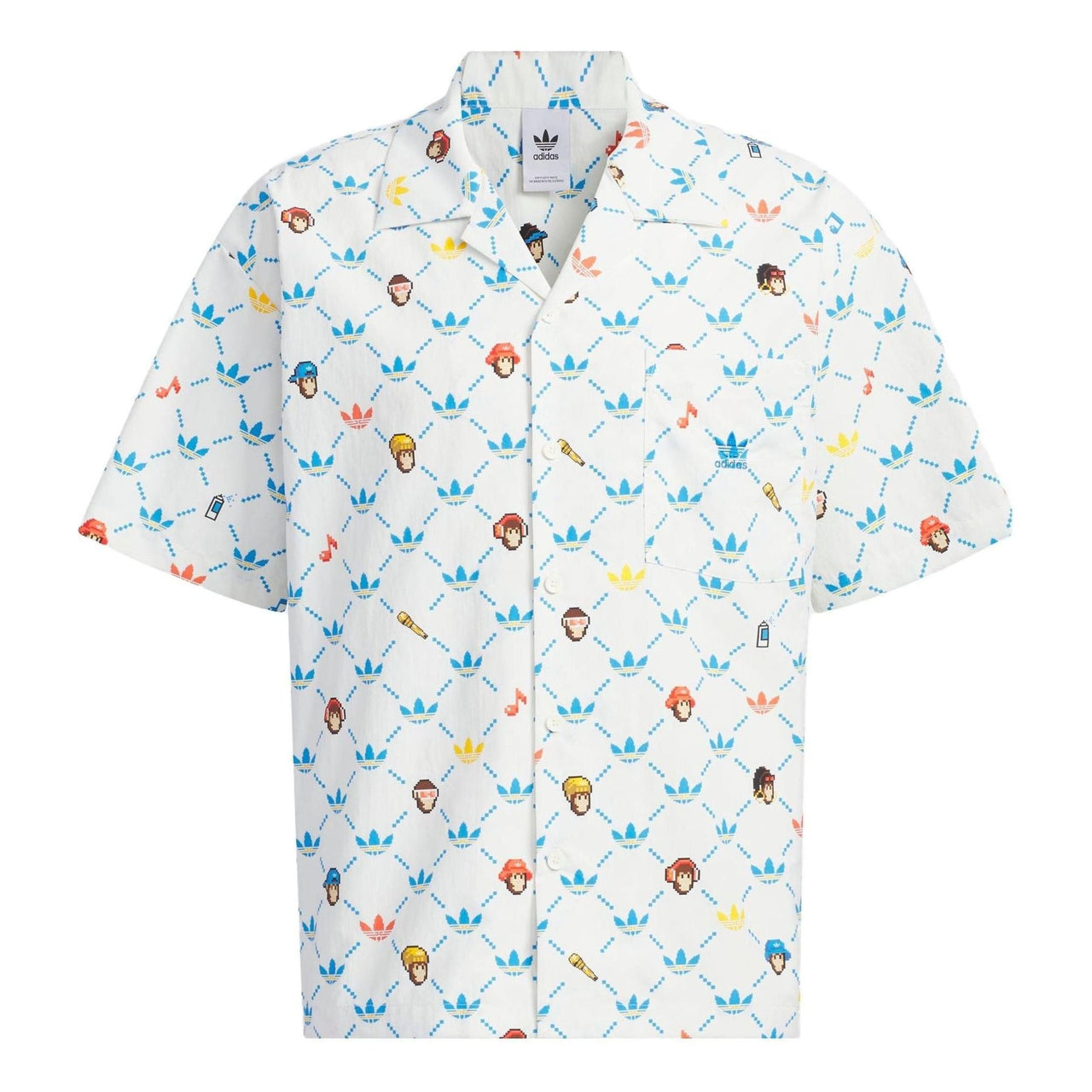 adidas originals x Monkey Kingdom Allover Print Shirt 'White Multicolor' IP1803