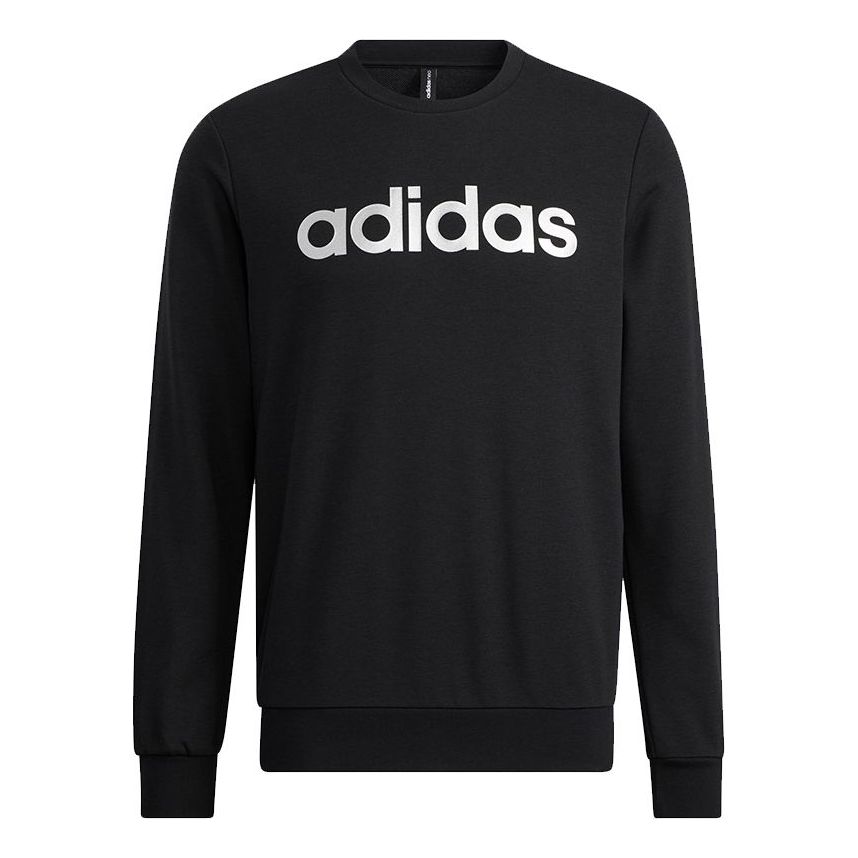 Men's adidas neo Ce Logo Swt Casual Breathable Alphabet Printing Sports Black H52446