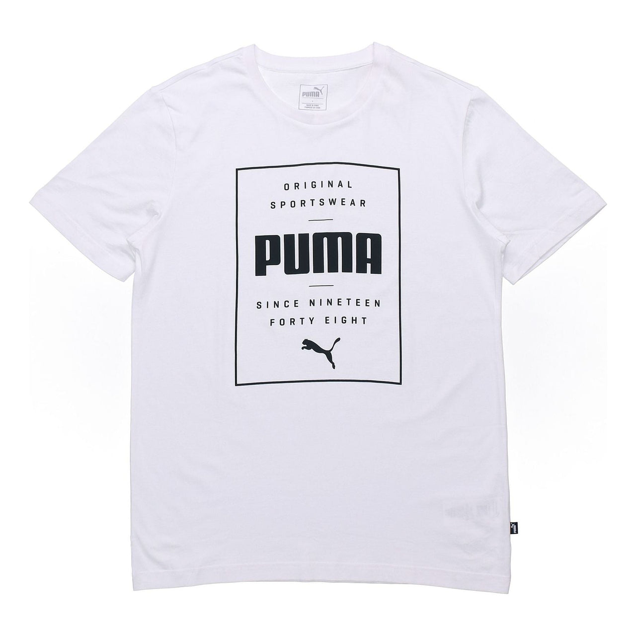 PUMA Casual Sports Alphabet Printing Round Neck Breathable Short Sleeve White 844612-02