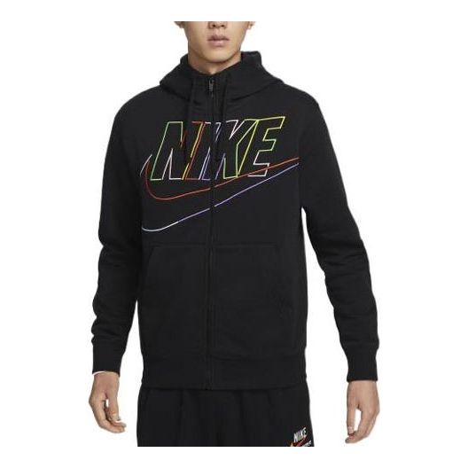 Nike Men's Club Brushed Brush Zip-Up Hooded Jacket 'Black' DX0536-010