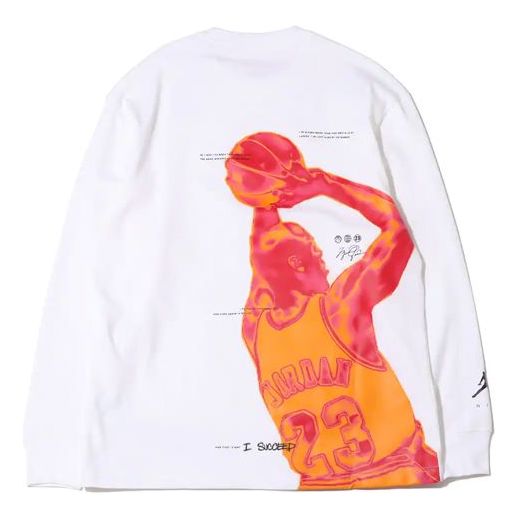 Men's Air Jordan Casual Sports Breathable Long Sleeves White T-Shirt DH8807-100