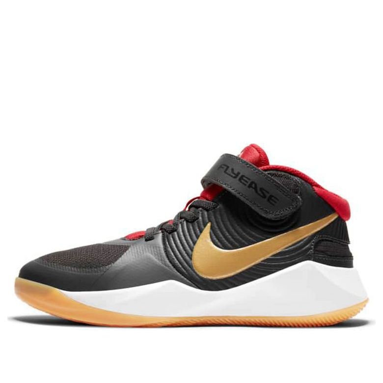 (GS) Nike Team Hustle D 9 FlyEase 'Black Red Gold' BV2952-003