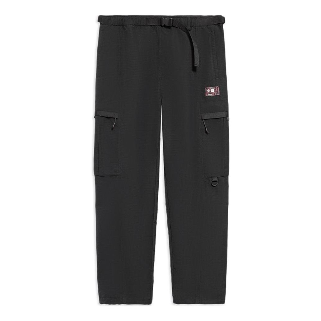 Li-Ning Label Logo Cargo Pants 'Black' AKXS805-2