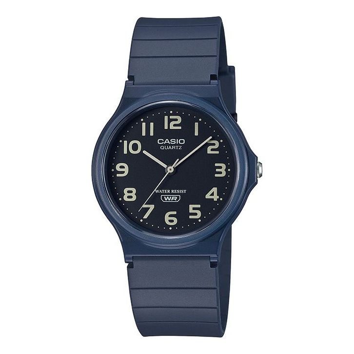 CASIO STANDARD Series Waterproof Fashion Stylish Resin Strap 38.8*34.9*7.8mm Black Dial Watch Analog Unisex Mens MQ-24UC-2BJF