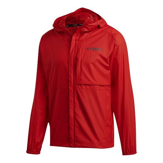 adidas Casual Sports hooded Long Sleeves Jacket Red GE9941