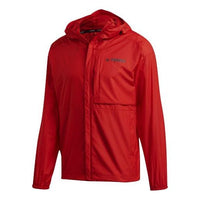 adidas Casual Sports hooded Long Sleeves Jacket Red GE9941