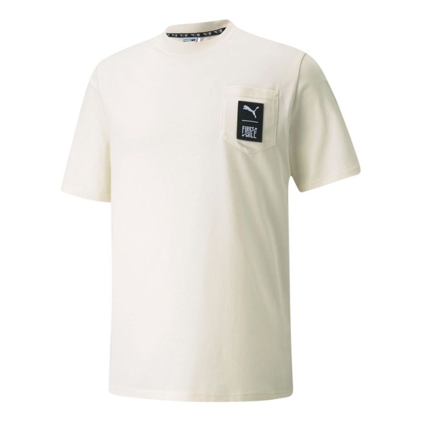 PUMA x FIRST MILE Crossover Pocket Small Label Solid Color Sports Short Sleeve White 532337-73