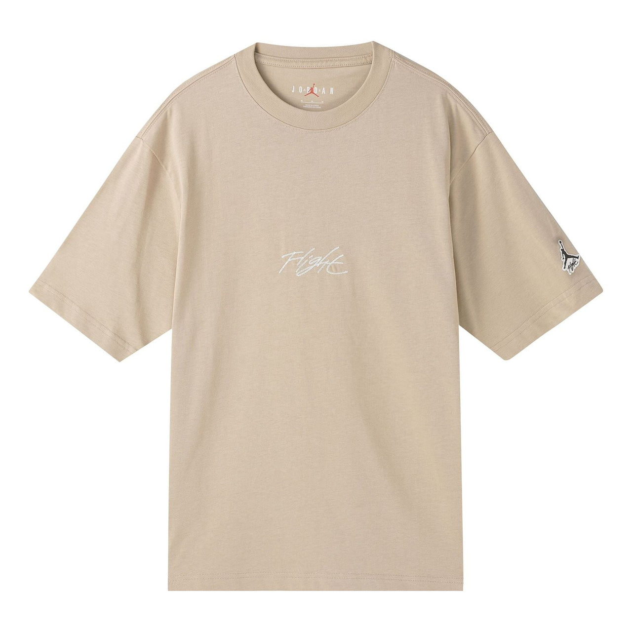 Men's Jordan Flight Essentials Embroidered Logo Sports Round Neck Short Sleeve Apricot Color T-Shirt DA9890-245