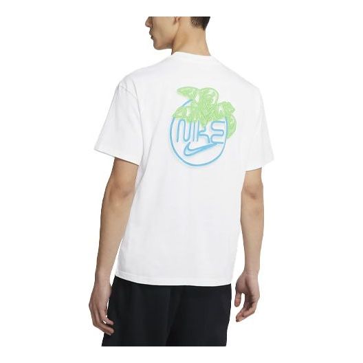 Nike Miami Logo Embroidered Sports Round Neck Basketball Short Sleeve White DB5951-100