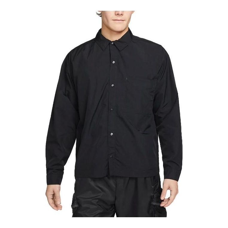 Nike Sportswear Tech Pack Woven Long-sleeve Shirt 'Black' DX0206-010