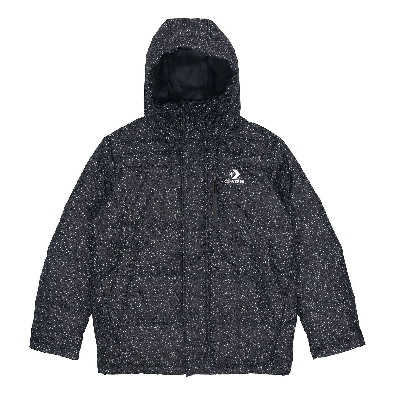 Converse Down Fill Puffer AOP Jacket 'Black' 10019322-A02