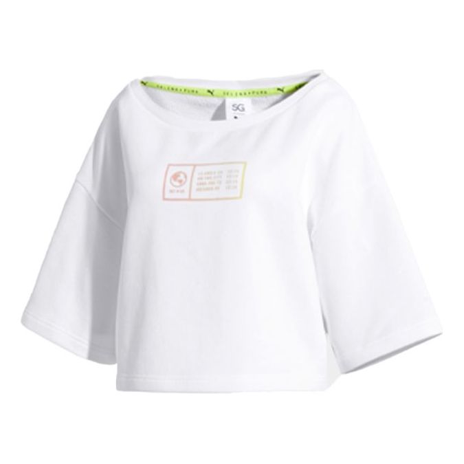 (WMNS) PUMA Alphabet Printing Pullover White 579782-02