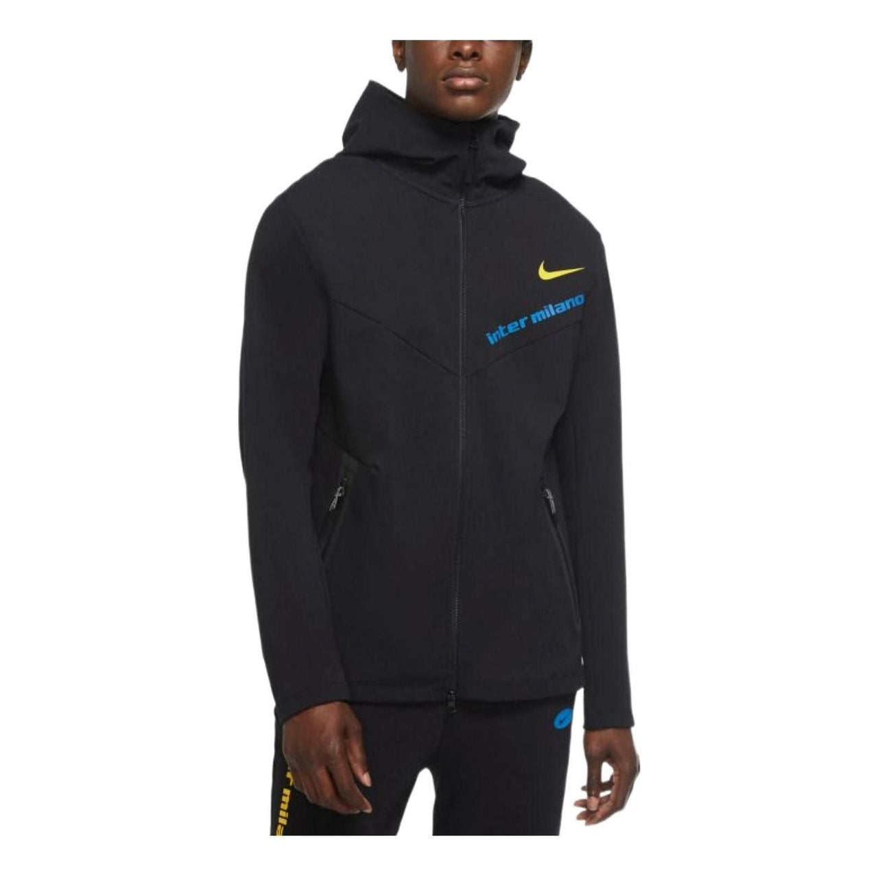 Men's Nike Solid Color Logo Alphabet Hooded Zipper Jacket Black CK8588-010