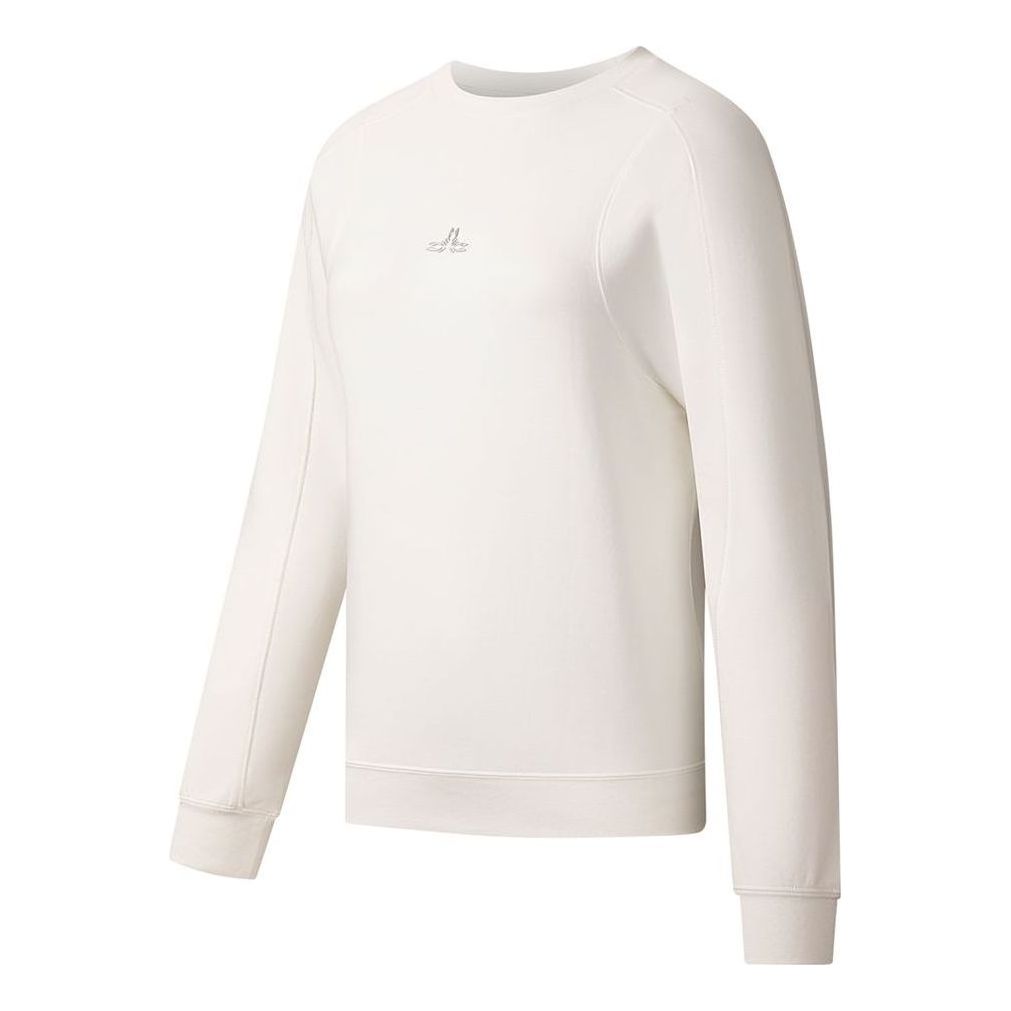 (WMNS) Li-Ning Classique Crewneck Sweatshirt 'White' AWDS776-1