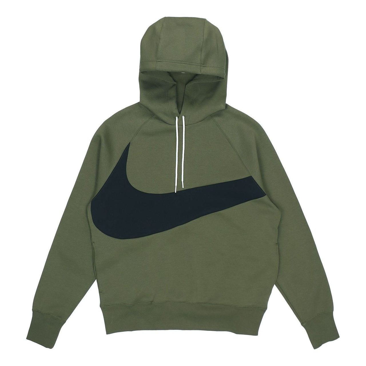 Men's Nike Sportswear Swoosh Tech Fleece Contrasting Colors Large Logo Printing Sports Military Green DD8223-326