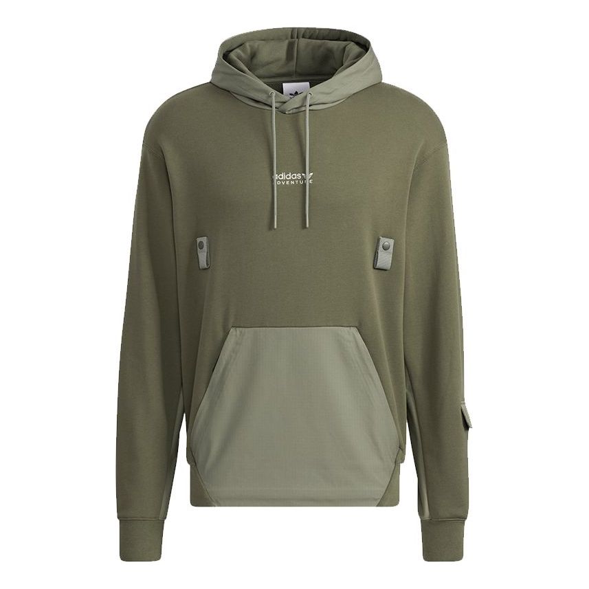 Men's adidas originals Adv Hoody Contrasting Colors Pocket Sports Olive HC0363