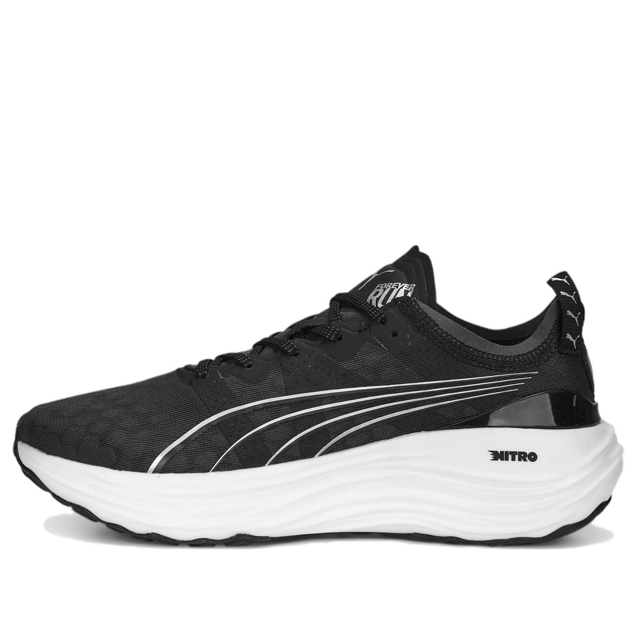 (WMNS) PUMA ForeverRun Nitro 'Black White' 377758-01