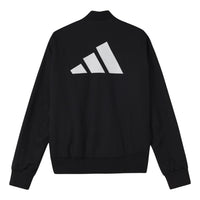 adidas Fi Jkt Wv Bomb Logo Printing Fleece Lined Stay Warm Sports Jacket Black GP0975