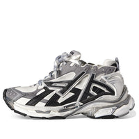 Balenciaga Runner Sneakers 'Grey White Black Nylon and Suede Like Fabric' 772774W3RNY9012